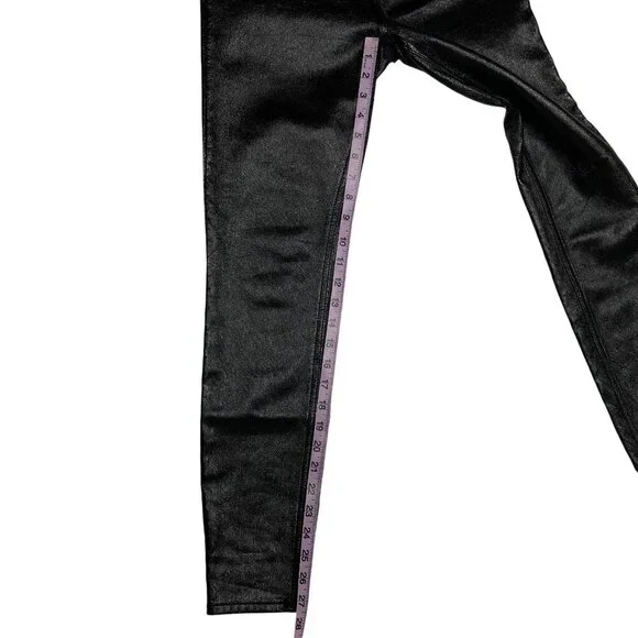 We the Free People Shiny Black Jeans, Size 27, Coated Faux Leather, Skinny - Picture 8 of 14